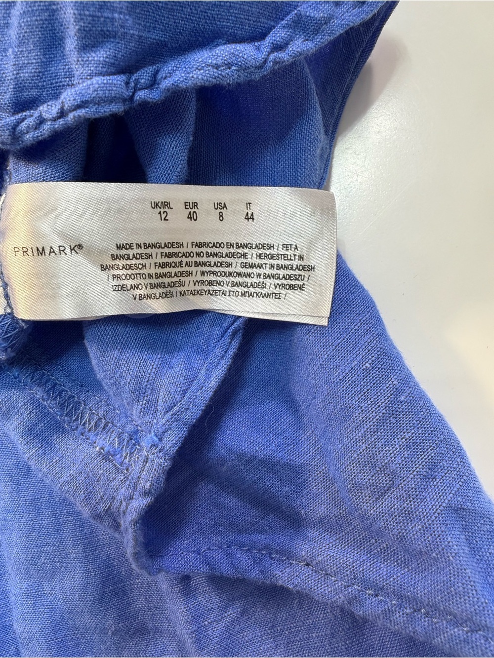 Primark Blue Button-Down Linen Blend Shirt - Picture 6 of 9